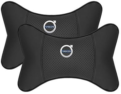 XENITE Auto Sitz Unterstützung lendenkissen Kopfstütze Auto Nackenkissen Auto Massage Kopf Hals für Volvo C30 S80 S90 V40 V60 V90 XC Classic,2*Headrest-Blackstyle