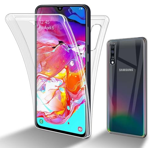 Cadorabo Hülle kompatibel mit Samsung Galaxy A70 / A70s Schutzhülle TPU Silikon Case 360 Slim Kratzfest Weiche Gummi mit Rundumschutz Case Hülle für Samsung Galaxy A70 / A70s in Transparent