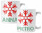 Coppia di tazze Natale Tazza Natalizia PERSONALIZZABILE con nome Fiocco Neve Christmas Mug 11 Oz Idea Regalo