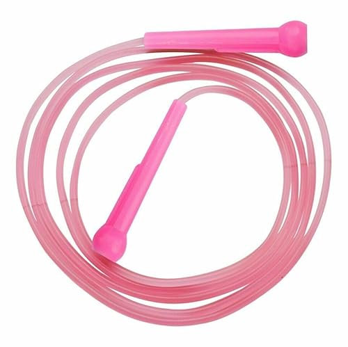 Skipping Rope Adult Fitness for Men & Women Speed Jumping Rope Comfortable Handle Best Fat Loss Exercise Workout Equipment with Measuring Tape (Pink)