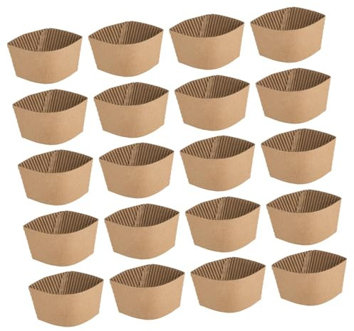 PartyKindom Papier Kraft 50 Pièces porte-gobelet à café couverture de tasse manchons de gobelet en carton à café bouteille fournitures pour la maison manchon de protection boisson chaude