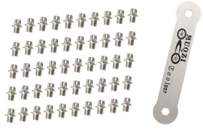 Milisten 4 Juegos 51 Piezas Tacos de Pedal Accesorios Bicicleta Carretera Bicicleta MTB Bicicleta btt Bici Accesorios Pliegue Tornillo Componente entablillar Estas Acero