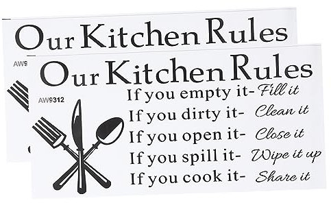 Veemoon 2 Stk Wandaufkleber für die Küche Dekoration für zu Hause Aufkleberdekor Buchstabenaufkleber Dekor für zu Hause buchstaben aufkleber küche aufkleber entfernbar schmücken PVC