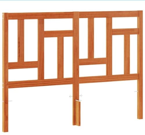 vidaXL Cabecero de Cama Madera Maciza de Pino marrón Cera 135 cm