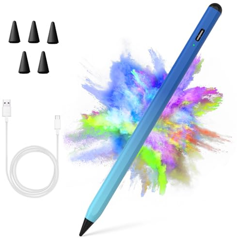 Stylet universel bleu dégradé pour iPad Pro, iPad Air et Mini (5e/6e génération), iPad 2018-2023 avec stylet actif et rejet de la paume