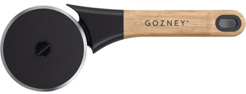 Gozney Pizza Cutter with a High Carbon Stainless Steel Blade that is Corrossion Resistant, Blade Lock, 2x Sharpened Edge and Solid Wood Handle