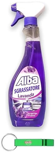 8x Alba Sgrassatore Lavanda Entfetter mit Lavendel-Duft,Ideal in der Küche und in Jedem anderen Raum im Haus,Reinigungsmittel 625ml + Beni Culinari Kostenloser Schlüsselanhänger