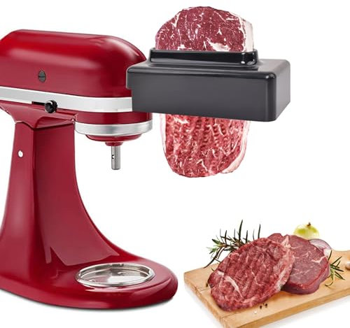 Attendrisseur de viande pour mixeur Kitchenaid - Attendrisseur de viande pour batteur sur socle Kitchenaid avec engrenages en acier inoxydable - Noir
