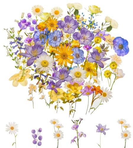 120 Transparente Scrapbooking Aufkleber, PET Blumen Aufkleber Pflanzen Sticker, Flower Stickers, Blumenaufkleber für Scrapbook Fotoalbum Sammelalbum Tagebücher Karten