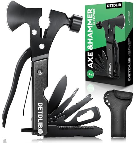 Papa Geschenke für Papa, 12-in-1 Multitool, Geburtstagsgeschenke für Männer, coole Männer Geschenke für Vater, Ehemann, unverzichtbar für Camping, Wandern, Geschenke für Ihn, Frauen, Schwarz