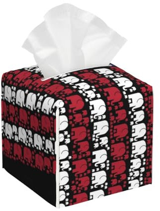 Quadratischer Taschentuchbox-Halter für Badezimmer, Elefant, winkend, USA-Flagge, dekorative Box für Würfel, Zubehör für Tisch, Auto, Büro