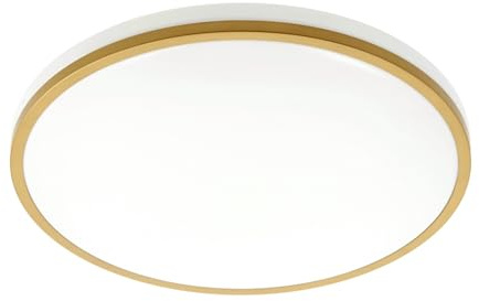 CGC Lighting Indoor Ceiling Iight Bulkhead Surface Mount Opal Diffuser, 1680 Lumens, 4000k Built in LED, Mains Power (Gold)