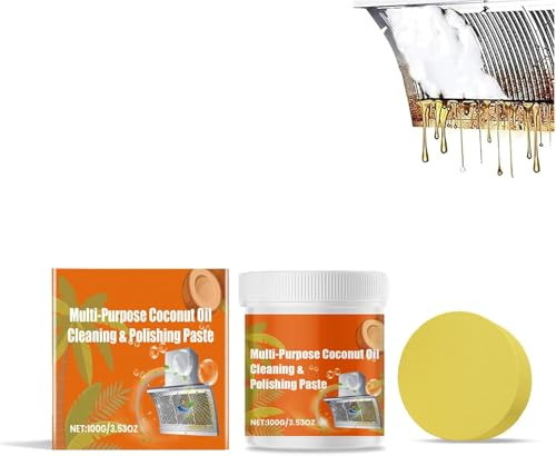 Multi-Purpose Coconut Oil Cleaning & Polishing Paste,Coconut Oil Cleaning Paste,Powerful All Purpose Cleaner,Kitchen Cleaning Paste (1)