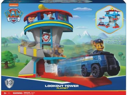 cavernedesjouets Coffret pour Pat Patrouille - Quartier général 50.8 cm de Haut + 1 véhicule + Chien Chase - Voiture - Set qj et Figurine avec Carte Tigre