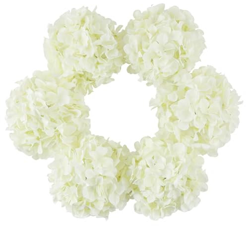 DuHouse Künstliche Hortensien aus Seide mit Stiel, fühlen Sich echt an, künstliche Hortensien, Blumensträuße für Hochzeit, Zuhause, Party, Garten, Tafelaufsatz, 6 Stück (cremefarben)