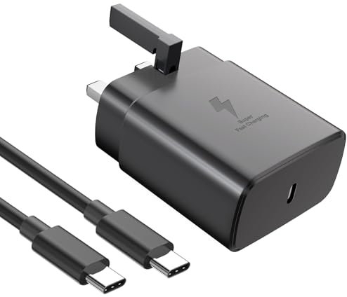 45W USB C Fast Charger Plug for Samsung Galaxy S25/S25+/S25 Ultra/S24 Ultra/S24+/S24/S23 Ultra/S23/S22/S21/S20/A55/A54/A15/A14, Samsung Super Fast Charging Type C Charger Plug and 2M USB C Cable