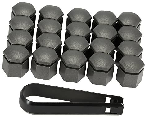 Sanfoelek - Tapón para tuercas de rueda de coche, color gris, 20 unidades, 19 mm, para Opel