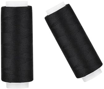 2 fili di cotone nero, filo nero, filo nero per cucire, filo da cucito per macchina da cucire, filo da ricamo nero, filo per macchina da cucire, filo da cucito resistente, filo da cucito nero