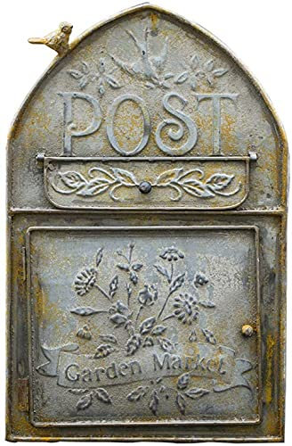 Wrought Iron Wall Mailbox with Bird Figure for Country House