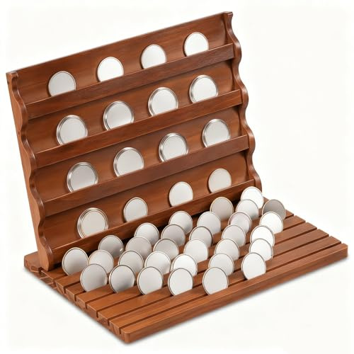 JUJOYBD Coin Holder für 80+ Münzen, Münzständer Holz, Display Stand mit Neigung, Münzsammler Medaillenhalter Münzsortierer für Gedenkmünzen und Medaillen