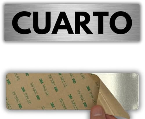 LEIASA | Señal Adhesiva Cuarto - 5x18 cm - Grosor 0.8 mm - Aluminio - Número 4 - Cartel Adhesivo 3M - Identificación de Pisos Cuarto