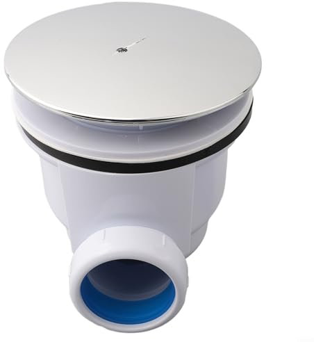 Bouchon de douche en plastique anti-odeur et anti-obstruction pour bonde de douche, couvercle de rechange pour bonde de douche, avec dôme chromé
