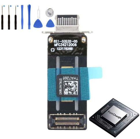Eutoping Port de charge pour Apple iPad mini 6 A2567 A2568 Noir avec charge rapide IC Flex Cable Assembly Replacement