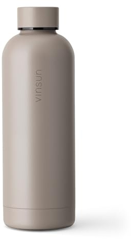 Vinsun Borraccia Termica 500ml Tortora - Acciaio Inox, a Prova di Perdite | senza BPA, Doppia Parete - Bottiglia Isolata per Sport, Scuola, Bicicletta