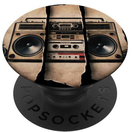 Vintage Boombox Classic 80s Music Tape Deck PopSockets Klebender PopGrip