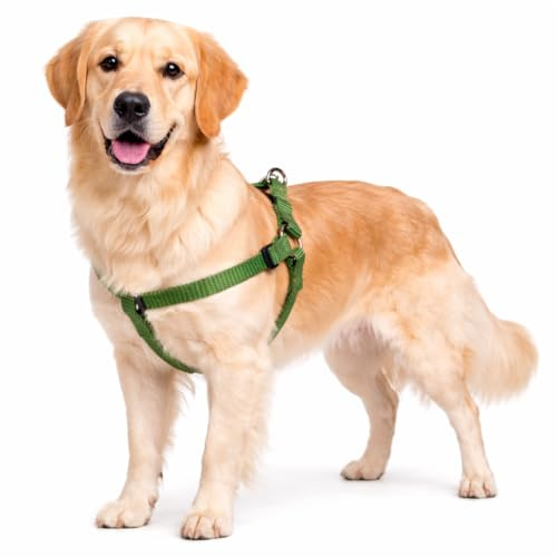 hundegeschirr - ziggi kaki Step&go - größe XL - 60-90 cm / 60-90 cm - 25 mm - Nylon hundegeschirr verstellbar mit klickverschluss