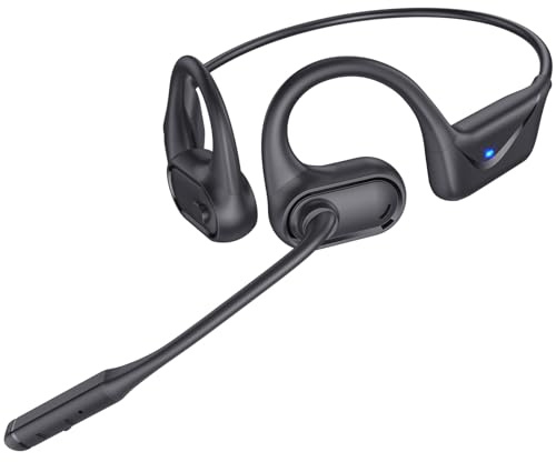 ZORIOXI Open Ear Kopfhörer mit Mikrofon, 29g Bluetooth Headset, Luftleitungskopfhörer mit Dual-Geräteverbindung & Stummschaltung, Kabelloses Headset mit Mikrofon für Arbeit, Fahren, Büro, Workout