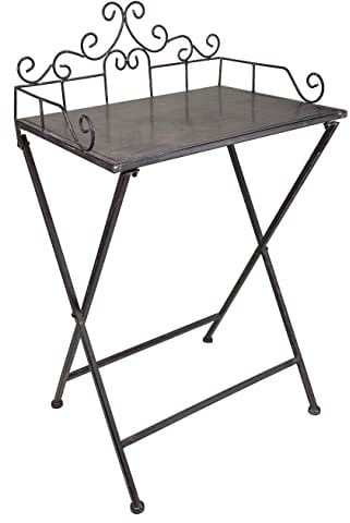 Beistelltisch Klapptisch aus Metall - Tisch für den Garten Blumenhocker Balkontisch- klappbar - Höhe 73 cm