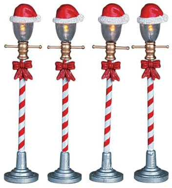 Lemax - Santa Hat Street Lamp - Set of 4