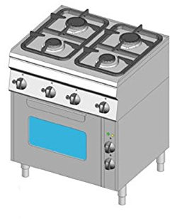 D.o.m. – hobs 4 fuegos Gas 70 x 60 con horno ventilado