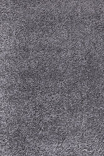 Ayyildiz Teppich-Hochflor Shaggy Teppich Langflor 5 Einfarbig Wohnzimmer, Polypropylen, Grau, 120 X 120
