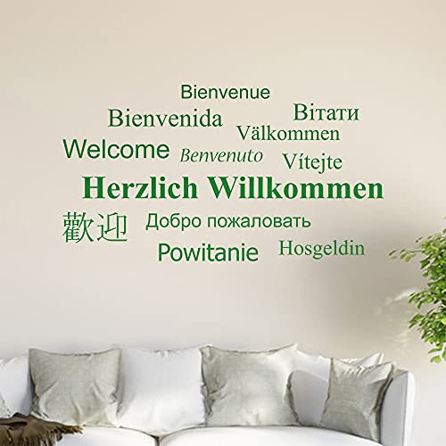 Herzlich Willkommen Wandtattoo in 6 Größen - Wandaufkleber Wall Sticker - Dekoration, Küche, Wohnzimmer, Schlafzimmer, Badezimmer