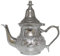 Marokkanische Teekanne Barradi 400 ml, Orientalische Teekanne/ Teapot 0,4 Laus Messing, mit integriertem Filter, traditionelles Modell, Arabische Kanne silberfarbig mit Deckel, Teekocher, Teewärmer & Teebereiter