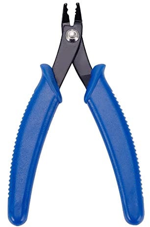 PH PandaHall Crimpzange mit Stahlperlen Nr. 45, Schmuckherstellung, 13 cm, Crimpzange mit PVC-Griff für Schmuck, DIY, Handwerk, Dunkelblau, 1 Set