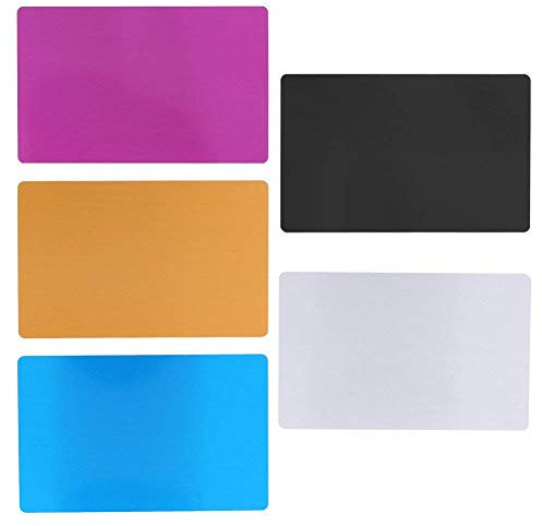 Yosoo 50St Metall Visitenkarten Zusätze für Kunden Laser Gravur DIY Geschenk Karten 5 Farben (schwarz)