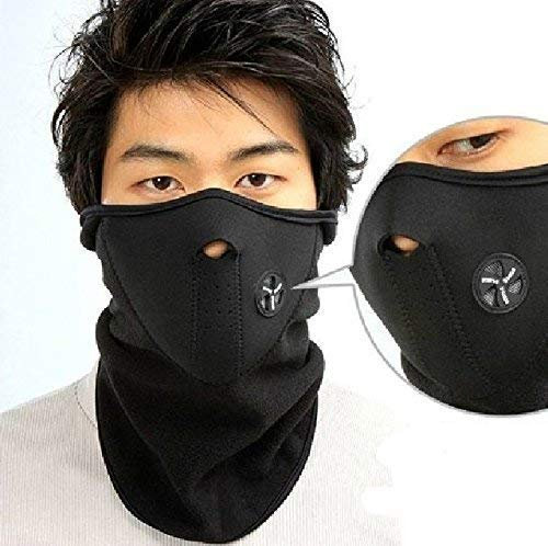 Homme Femme Cache-cou Moto Masque Tour de Cou Tube Chaud Thermique Balaclava Demi Cagoule Sport Extérieur Protection Visage Oreille Coupe-vent Antipoussière pour Vélo Ski Equitation Cyclisme VTT