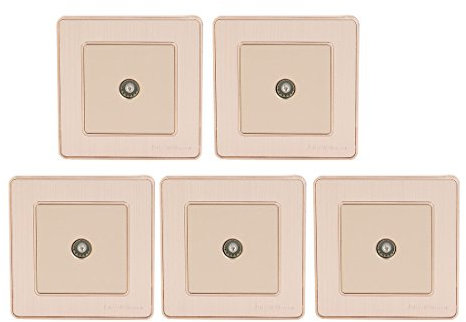 Aexit 5 pezzi One TV via cavo Presa presa a muro Piatto Champagne tono dorato 86mm x 86 mm ID: 749399