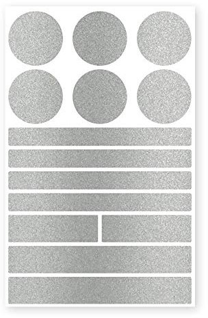 Reflecto Stick-On Reflektoren-Aufkleber in edler Metallic-matt Optik – 14-teiliges Set – selbstklebend – für Textilien, Kinderwagen, Ranzen, Helme, Kleidung, Jogging Jacke Rucksack (Silber)