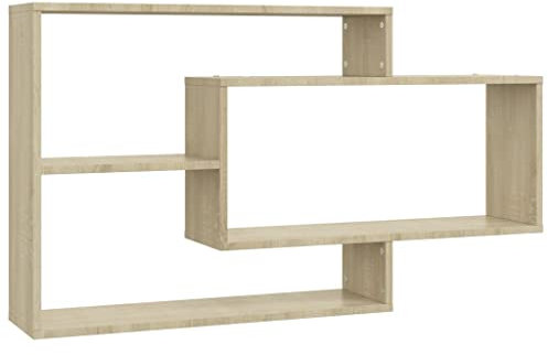 vidaXL Wandregale Bücherregale Hängeregale Wandregal Bücherregal Regale mit 3 offenen Fächern Schweberegale Sonoma-Eiche 104x20x58,5cm Holzwerkstoff