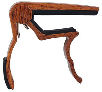 Kapodaster mit Holz-Finish für Ukelele, Akustik- und Bassgitarre