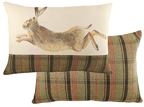 furn. Evans Lichfield Hunter Kissenbezug, Springender Hase, Mehrfarbig, 40 x 60 cm