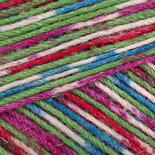 West Yorkshire Spinners Signature 4-fädig Farbe 905, Weihnachts Sockenwolle mit Glitzer