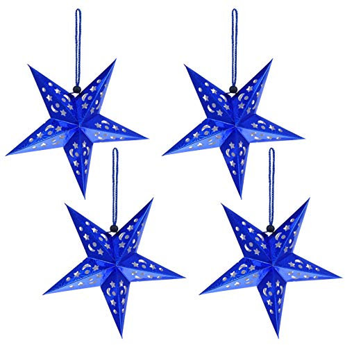 Uonlytech 30CM Papierstern Lampe Papier Weihnachtssterne mit Beleuchtung 3D Leuchtstern Fensterdeko Stern Weihnachten Beleuchtet Weihnachtsbeleuchtung für Weihnachtsbaum Deko