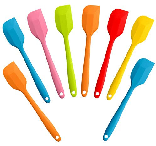 COLOGO - Spatole in silicone da 21,6 cm, resistenti al calore, antiaderenti, con anima in acciaio inox, per dolci e crema