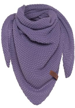 KNIT FACTORY - Coco Dreiecksschal Junior - Mädchen Strickschal mit Wolle - Halstuch für Kinder - Violetter Kinderschal - Umschlagtücher aus Hochwertige Qualität - Kinder Schal - 140 x 60 cm - Violett