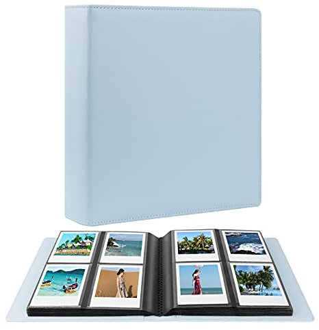 192 Taschen Fotoalbum für Fujifilm Instax Wide 400/Instax WIDE 300/Polaroid OneStep/Now/Now+/Now Gen2,Polaroid POP/Lab Sofortdrucker,i-Type/600/SX-70 Film (Blau)